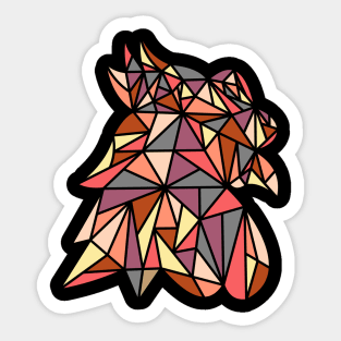 Colorful creative geometric rooster head Sticker